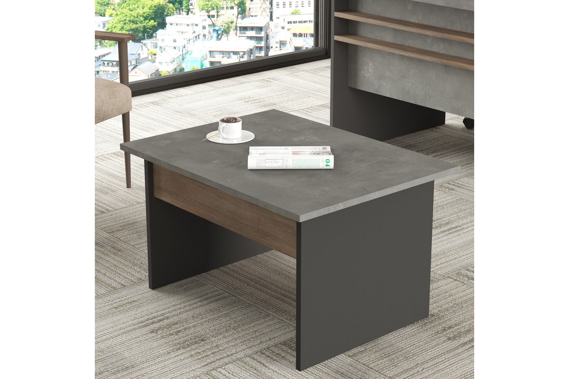 Desgrar Sofabord 80 cm - Brun/Betonggrå/Antrasitt - Møbler - Bord - Sofabord