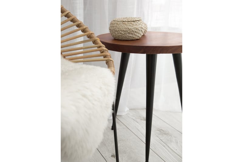 Detah 45 cm Rundt Sofabord i Teak - Brun - Møbler - Bord - Sofabord