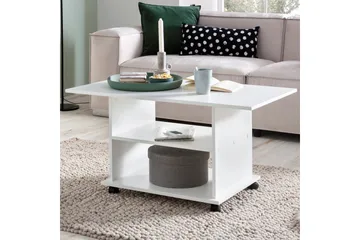 Dewand Sofabord 95 cm - Hvit - Møbler - Bord - Sofabord - Sofabord med hjul