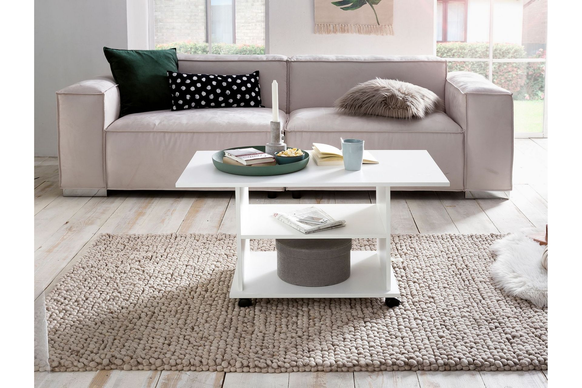 Dewand Sofabord 95 cm - Hvit - Møbler - Bord - Sofabord
