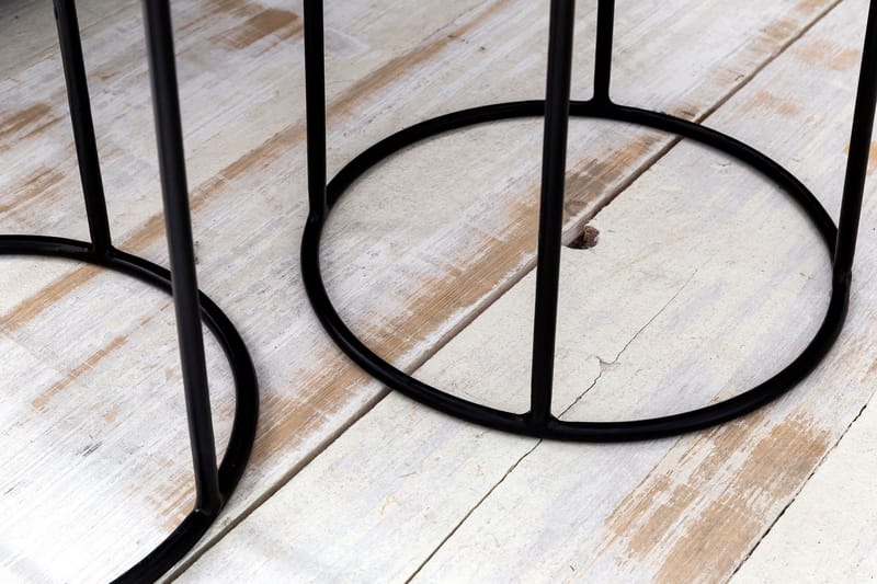 Dewester Settbord 31 cm 2 Bord - Massivt Tre/Svart - Møbler - Bord - Sofabord