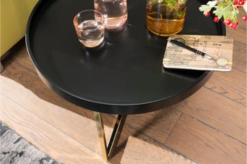 Dhir Sofabord 59 cm Rundt - Svart/Gull - Møbler - Bord - Sofabord