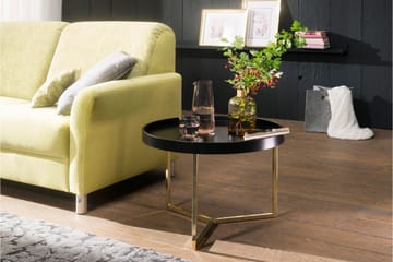 Dhir Sofabord 59 cm Rundt - Svart/Gull - Møbler - Bord - Sofabord