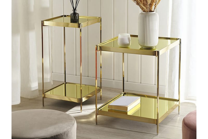 Dinari Sofabord 41 cm - Glass/Gull - Møbler - Bord - Sofabord