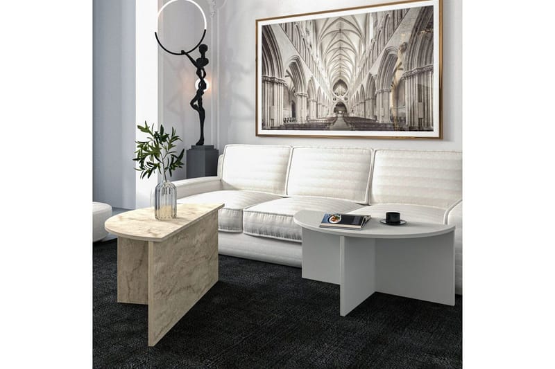 Sofabord Dolcer Grå / Travertin - Grå / Travertin - Møbler - Bord - Sofabord