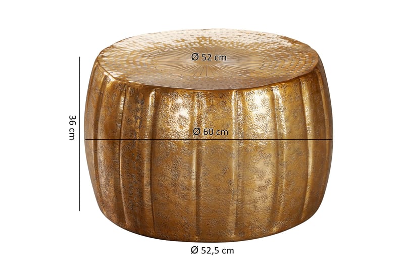 Dominoe Sofabord 60 cm Rundt - Gull - Møbler - Bord - Sofabord