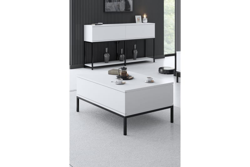 Dorlord Sofabord 90 cm - Hvit/Svart - Møbler - Bord - Sofabord
