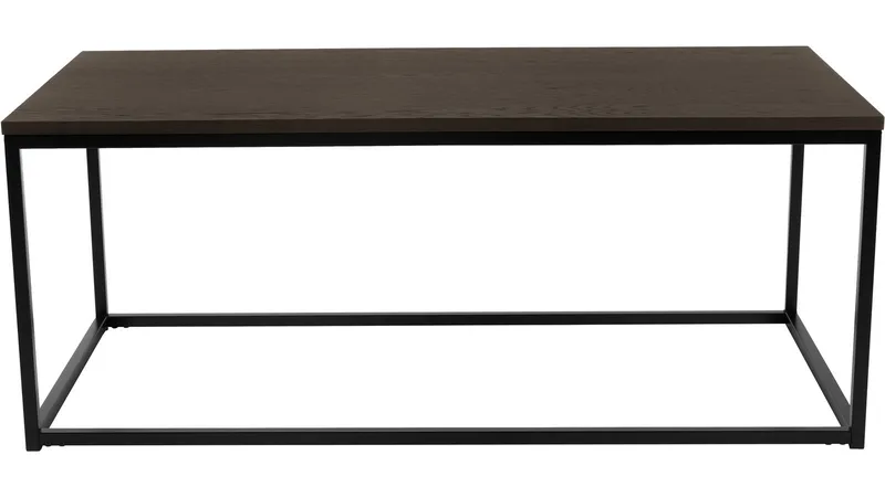 Sofabord Dover 120x60 cm - Mørkebrun eikefiner med svartlakkerte metallben - Møbler - Bord - Sofabord