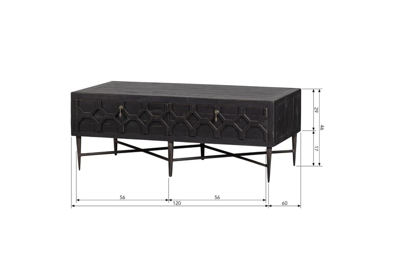Durrey Sofabord 120 cm - Svart - Møbler - Bord - Sofabord