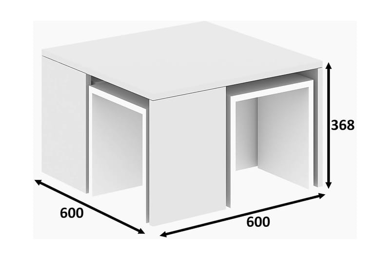 Elegancia Settbord 60 cm 4 Bord - Hvit - Møbler - Bord - Sofabord