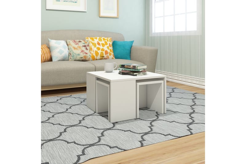 Elegancia Settbord 60 cm 4 Bord - Hvit - Møbler - Bord - Sofabord