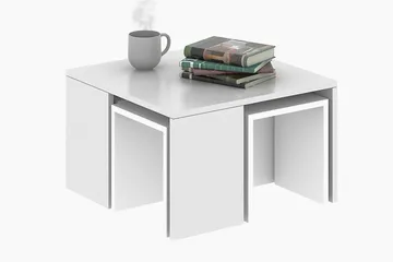 Elegancia Settbord 60 cm 4 Bord - Hvit - Møbler - Bord - Sofabord