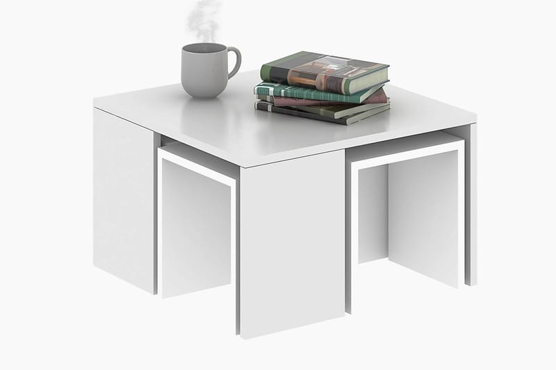 Elegancia Settbord 60 cm 4 Bord - Hvit - Møbler - Bord - Sofabord