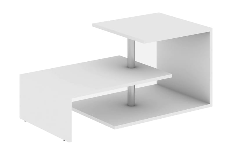 Elegancia Sofabord 100 cm med Oppbevaringshylle - Hvit - Møbler - Bord - Sofabord