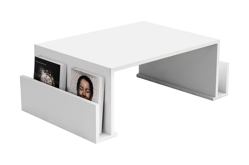 Elegancia Sofabord 95 cm med TidningsOppbevaring - Hvit - Møbler - Bord - Sofabord