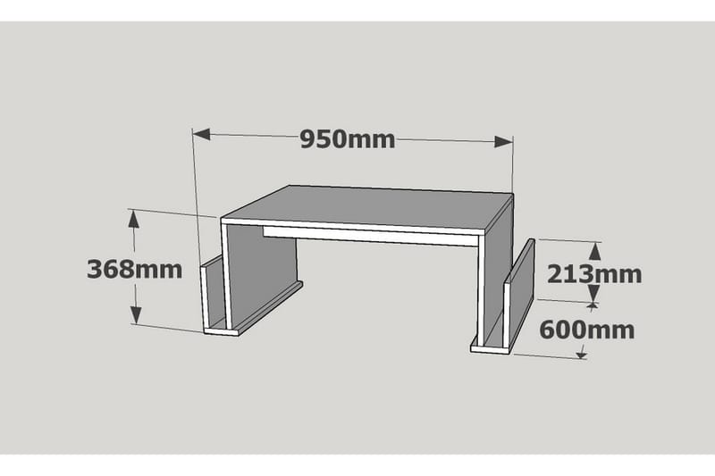 Elegancia Sofabord 95 cm med TidningsOppbevaring - Hvit - Møbler - Bord - Sofabord