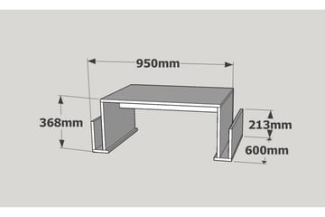 Elegancia Sofabord 95 cm med TidningsOppbevaring - Hvit - Møbler - Bord - Sofabord