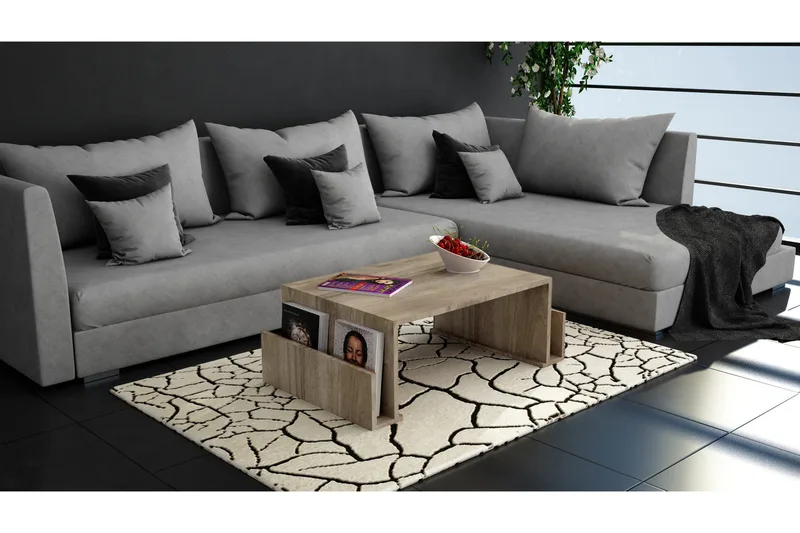 Elegancia Sofabord 95 cm med TidningsOppbevaring - Valnøttsbrun - Møbler - Bord - Sofabord