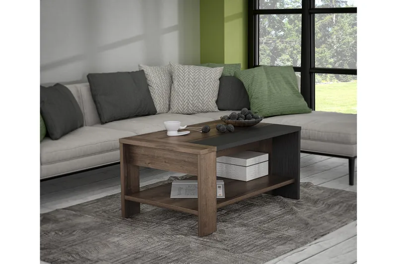 Elhovo Sofabord 90 cm - Brun/Svart - Møbler - Bord - Sofabord