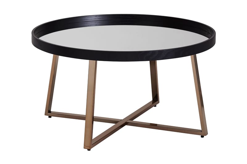 Elphin Sofabord 78 cm Rundt - Glass/Svart - Møbler - Bord - Sofabord