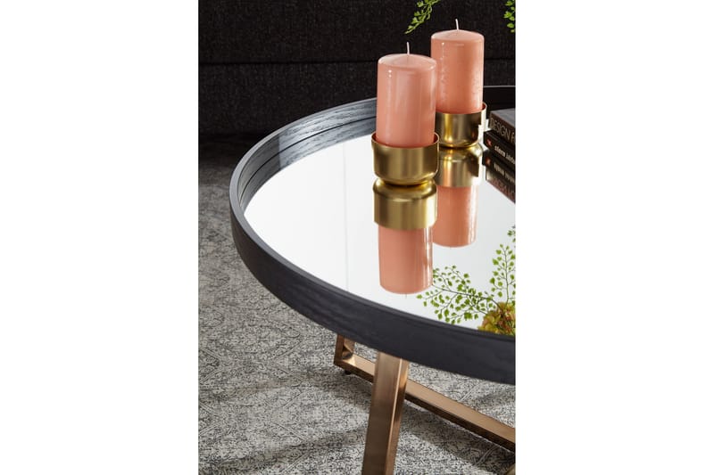 Elphin Sofabord 78 cm Rundt - Glass/Svart - Møbler - Bord - Sofabord