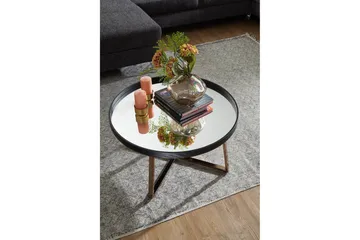 Elphin Sofabord 78 cm Rundt - Glass/Svart - Møbler - Bord - Sofabord