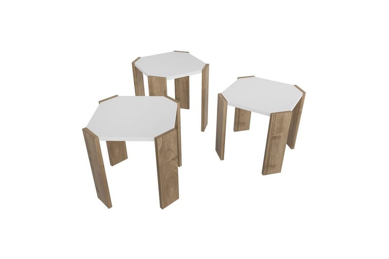 Sofabord Elvaran Hvit / Valnøtt - Brun/Hvit - Møbler - Bord - Sofabord