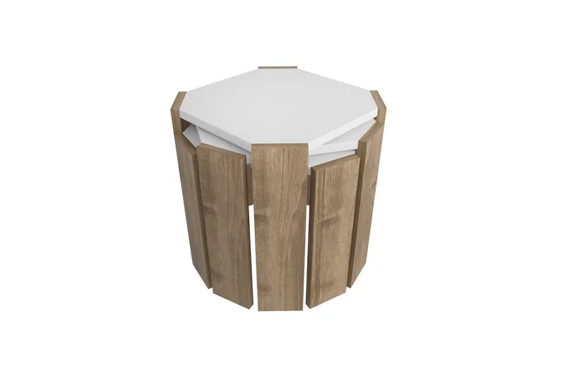 Sofabord Elvaran Hvit / Valnøtt - Brun/Hvit - Møbler - Bord - Sofabord