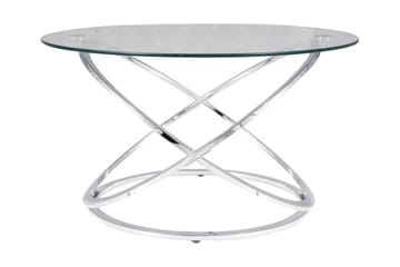 Eosan Sofabord 80 cm Rundt - Glass/Sølv - Møbler - Bord - Sofabord