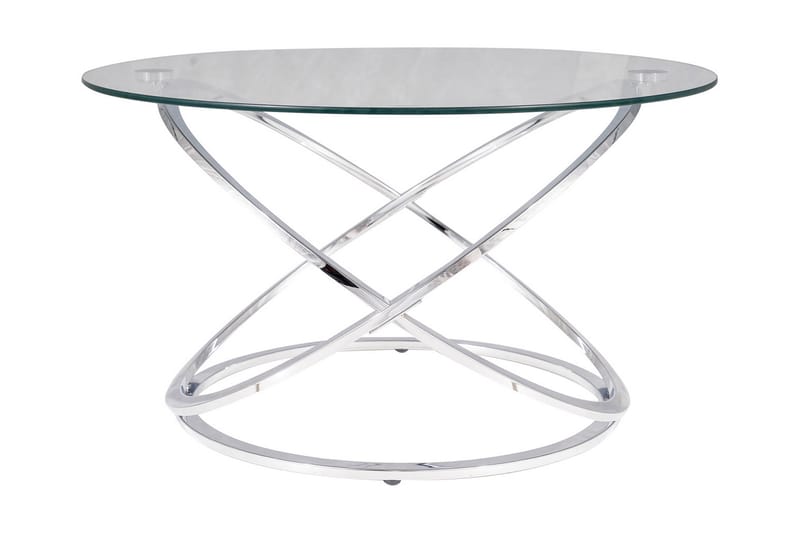 Eosan Sofabord 80 cm Rundt - Glass/Sølv - Møbler - Bord - Sofabord