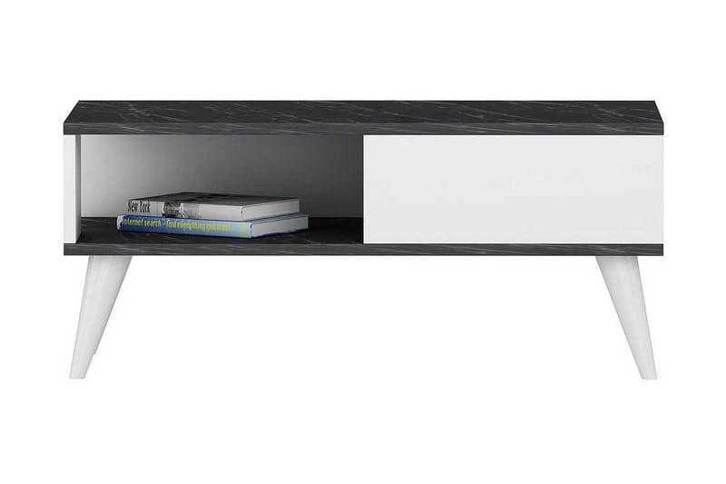 Ergene Sofabord 90x40x90 cm - Svart/Hvit - Møbler - Bord - Sofabord
