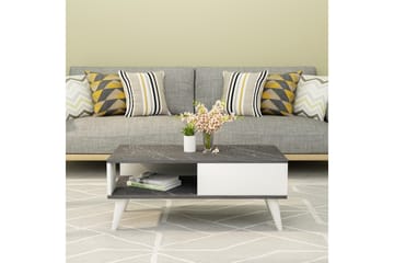 Ergene Sofabord 90x40x90 cm - Svart/Hvit - Møbler - Bord - Sofabord