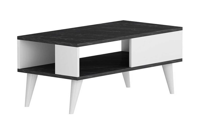 Ergene Sofabord 90x40x90 cm - Svart/Hvit - Møbler - Bord - Sofabord