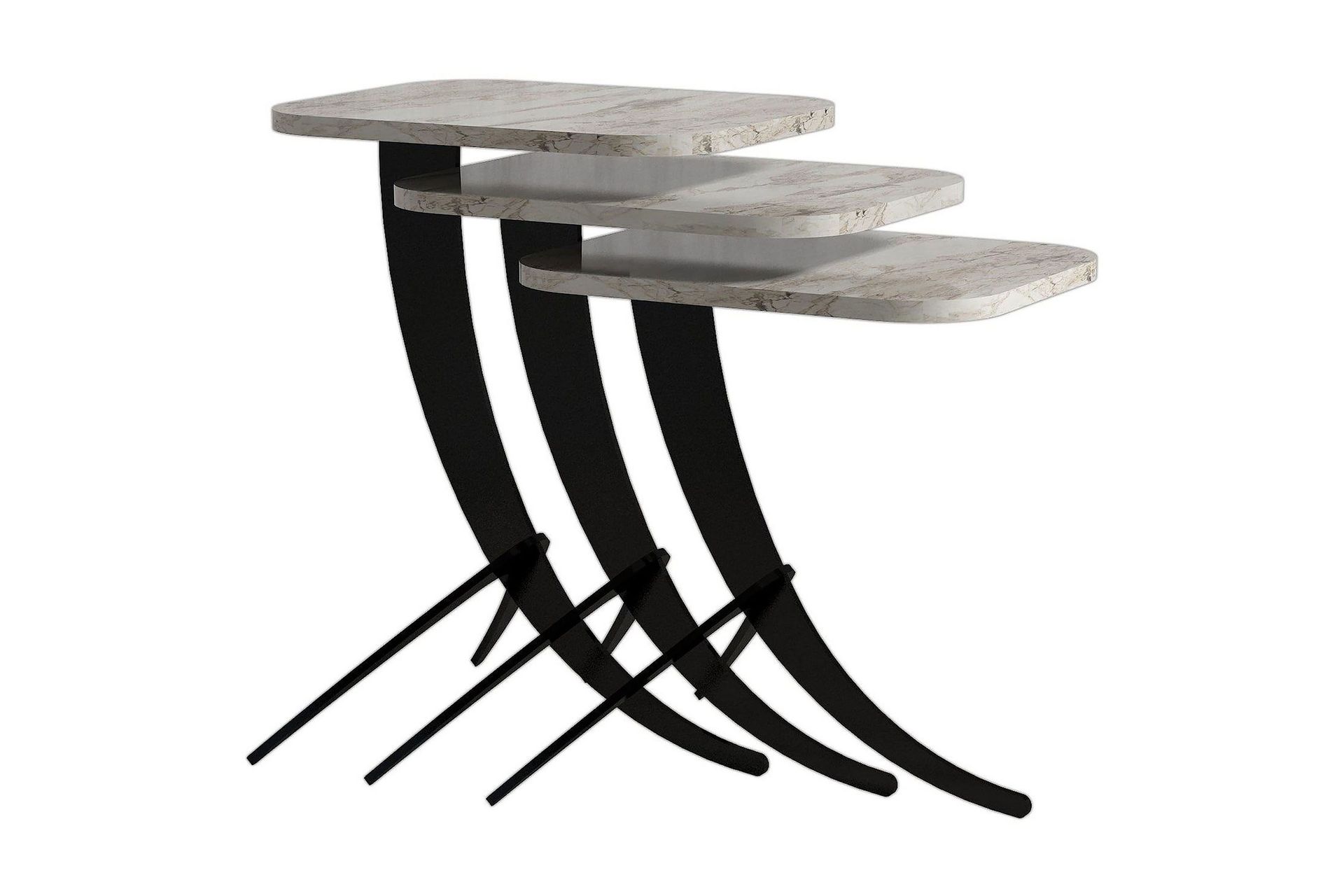 Erykah Settbord 45 cm - Hvit / Svart
