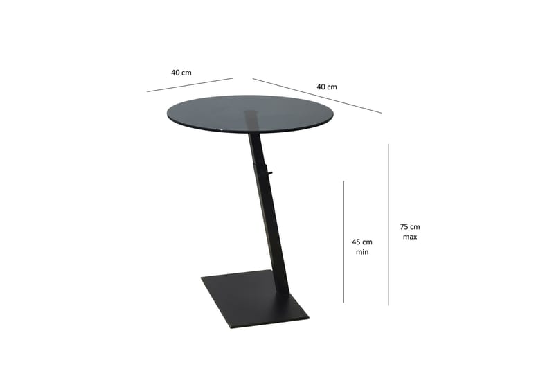 Essexa Sofabord 40x40x40 cm Rundt - Svart - Møbler - Bord - Sofabord