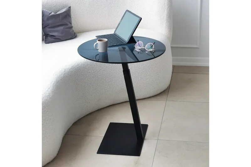 Essexa Sofabord 40x40x40 cm Rundt, Svart