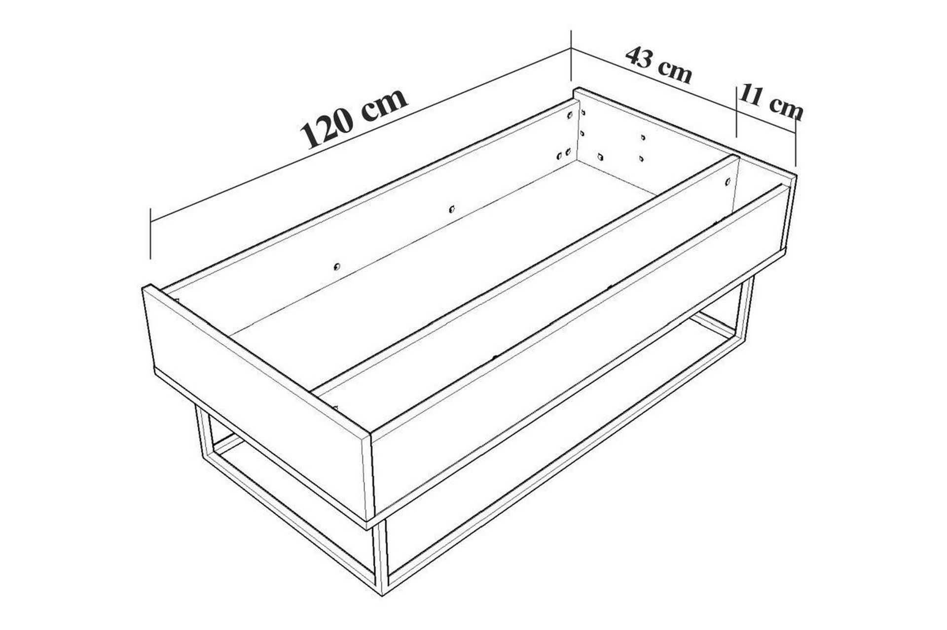 Estremoz Sofabord 120 cm med Oppbevaring Rum - Mørkebrun/Svart - Møbler - Bord - Sofabord