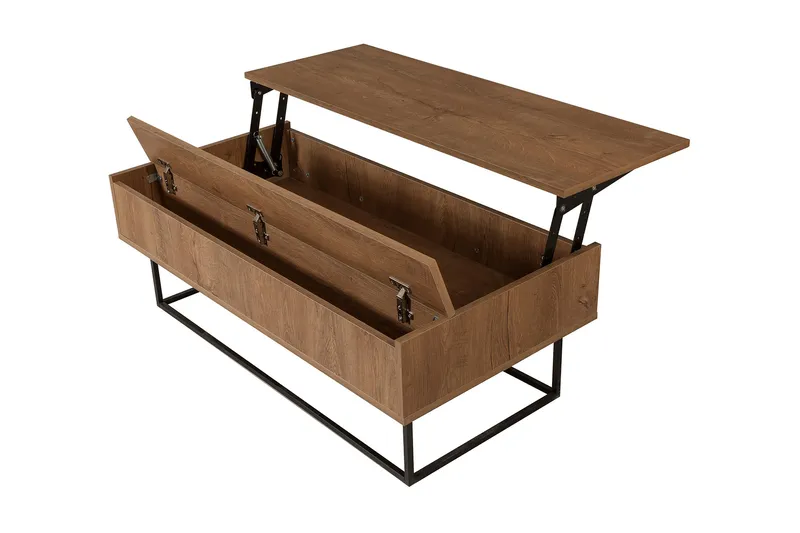 Estremoz Sofabord 120 cm med Oppbevaring Rum - Mørkebrun/Svart - Møbler - Bord - Sofabord