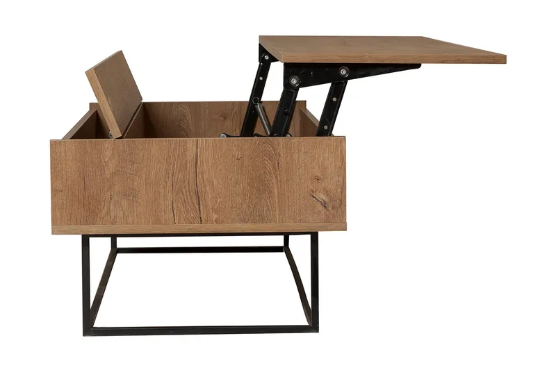 Estremoz Sofabord 120 cm med Oppbevaring Rum - Mørkebrun/Svart - Møbler - Bord - Sofabord