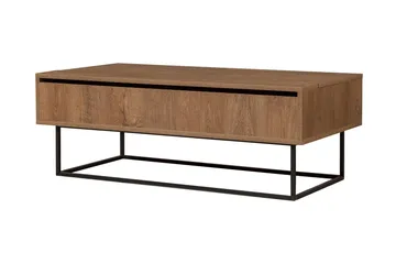 Estremoz Sofabord 120 cm med Oppbevaring Rum - Mørkebrun/Svart - Møbler - Bord - Sofabord