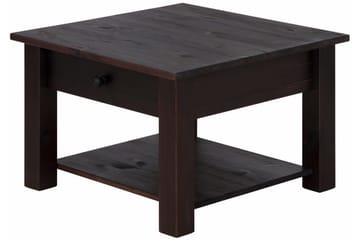 Evonne 60 cm Kvadratisk Salongbord med Skuffer i Furu - Mørkebrun - Møbler - Bord - Sofabord