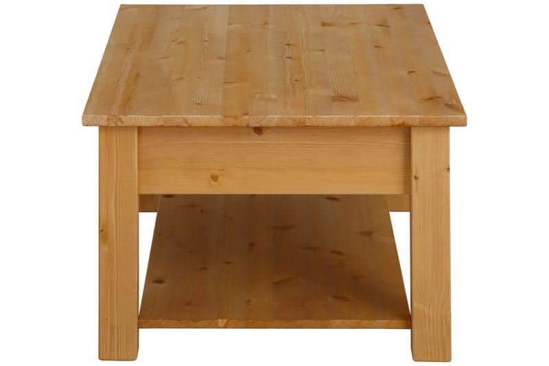 Evonne Sofabord 100 cm med Oppbevaring 2 Skuffer + Hylle - Brun - Møbler - Bord - Sofabord