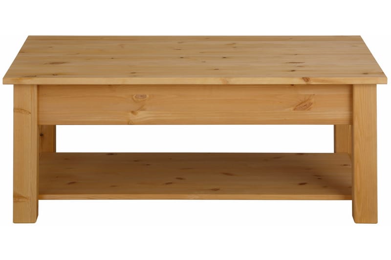 Evonne Sofabord 100 cm med Oppbevaring 2 Skuffer + Hylle - Brun - Sofabord