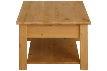 Evonne Sofabord 100 cm med Oppbevaring 2 Skuffer + Hylle - Brun - Møbler - Bord - Sofabord
