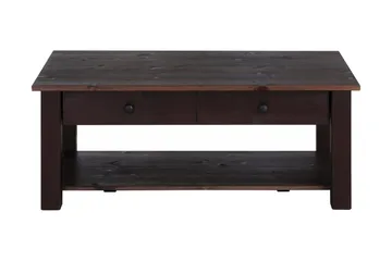 Evonne Sofabord 100 cm med Oppbevaring 2 Skuffer + Hylle - Svart - Møbler - Bord - Sofabord