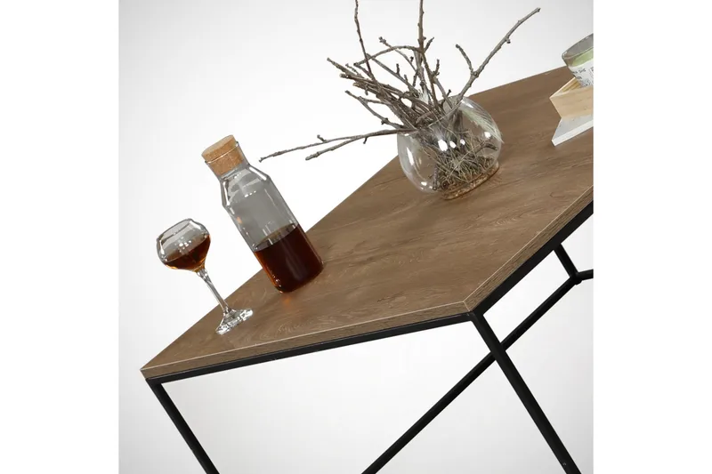 Falan Sofabord 75 cm - Brun Natur/Svart - Møbler - Bord - Sofabord