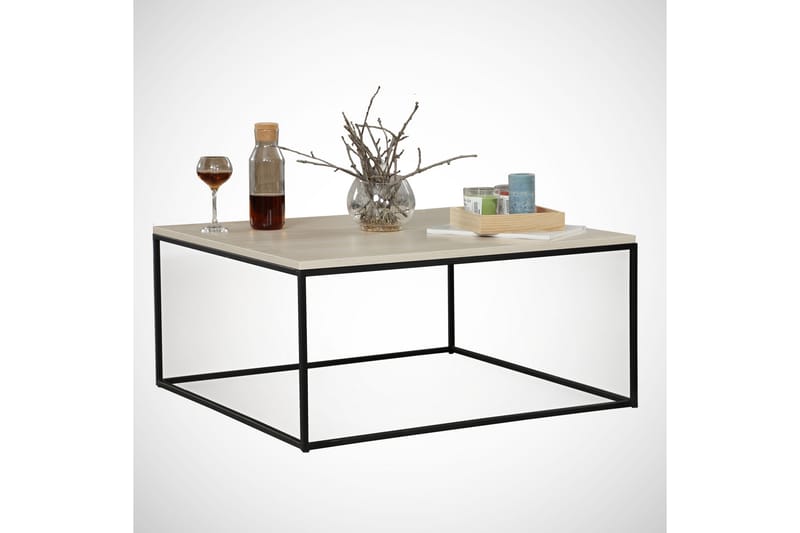 Falan Sofabord 75 cm - Hvit/Svart - Møbler - Bord - Sofabord