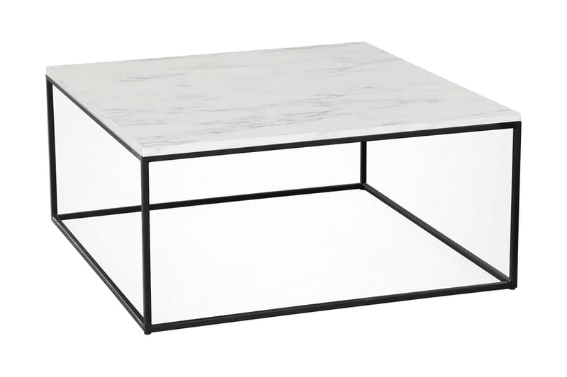 Falan Sofabord 75 cm Marmormønster - Hvit/Svart - Møbler - Bord - Sofabord
