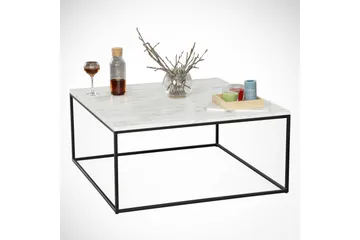 Falan Sofabord 75 cm Marmormønster - Hvit/Svart - Møbler - Bord - Sofabord