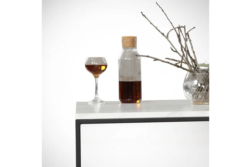 Falan Sofabord 75 cm Marmormønster - Hvit/Svart - Møbler - Bord - Sofabord